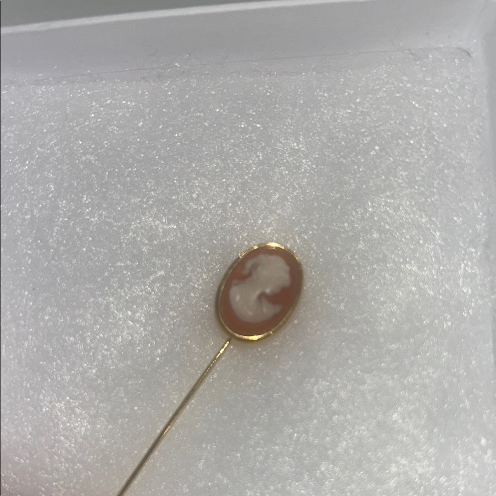 Elegant Gold Cameo Brooch